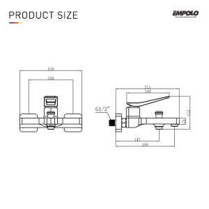 EMPOLO 72 3101 single lever bath shower mixer hand shower