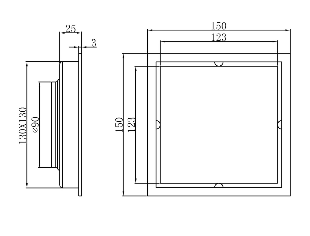 EMPOLO 4711 150*150mm ss floor drainer