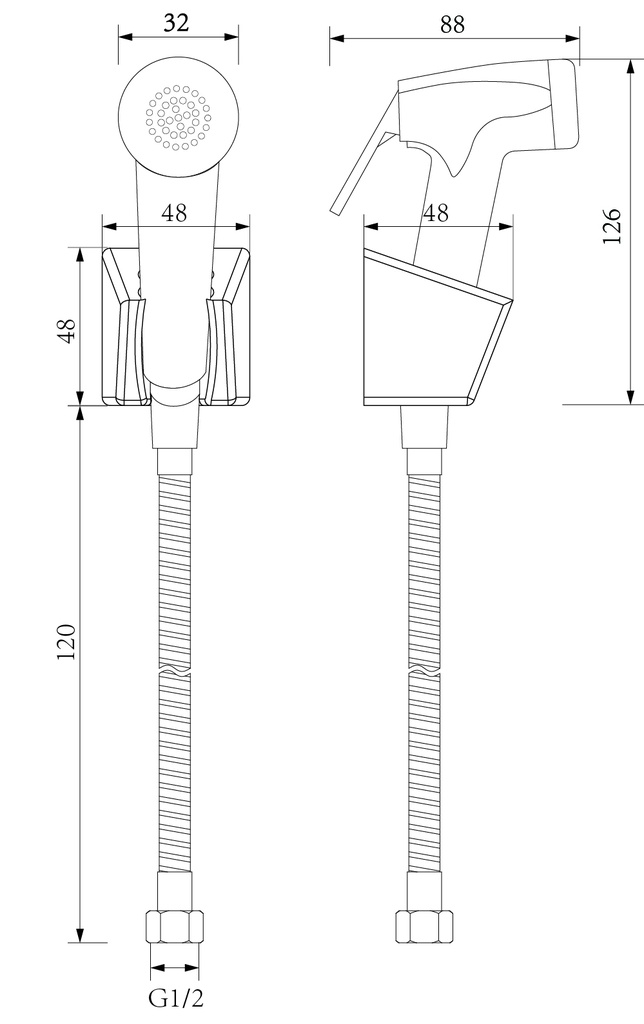 EMPOLO SPC016MB	spray with base and 1.2m hose