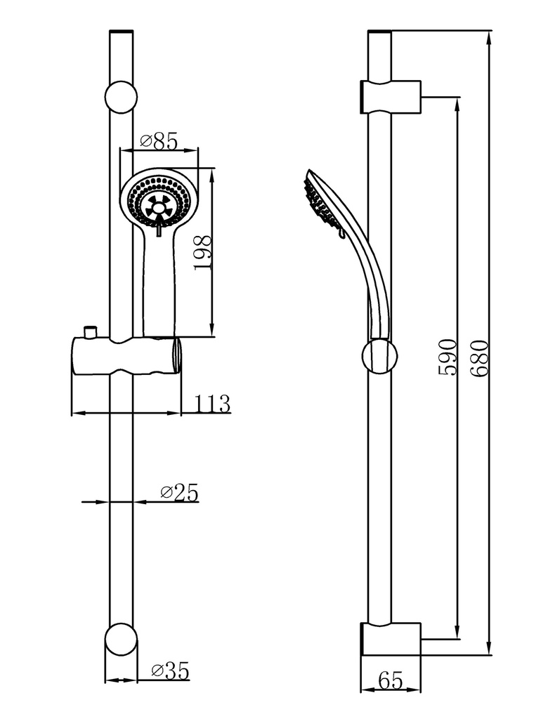 EMPOLO 82832MB sliding shower set