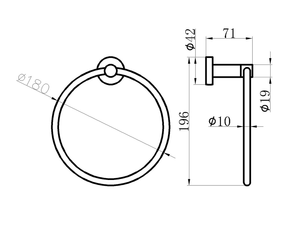 EMPOLO 93902MB	 towelr ring	matt balck