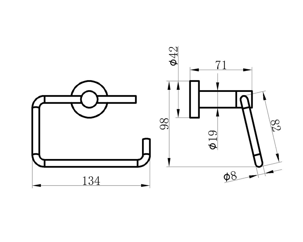 EMPOLO 93903CMB paper holder	matt balck