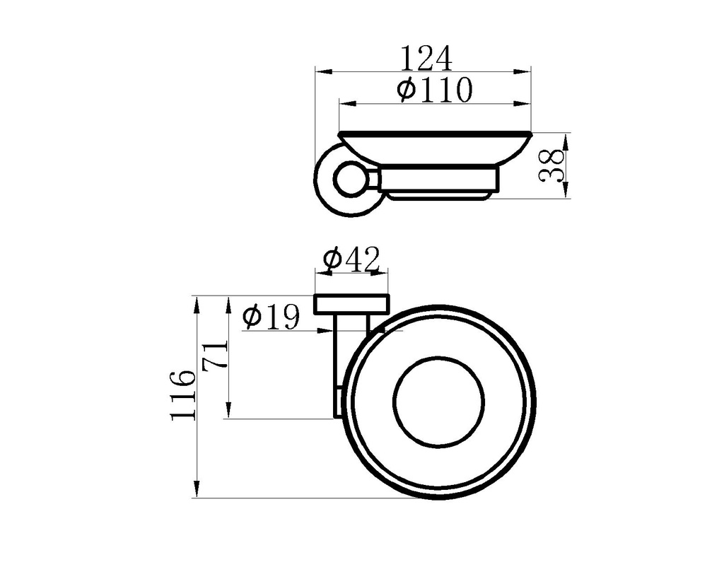 EMPOLO 93906MB	soap dish holder	matt balck