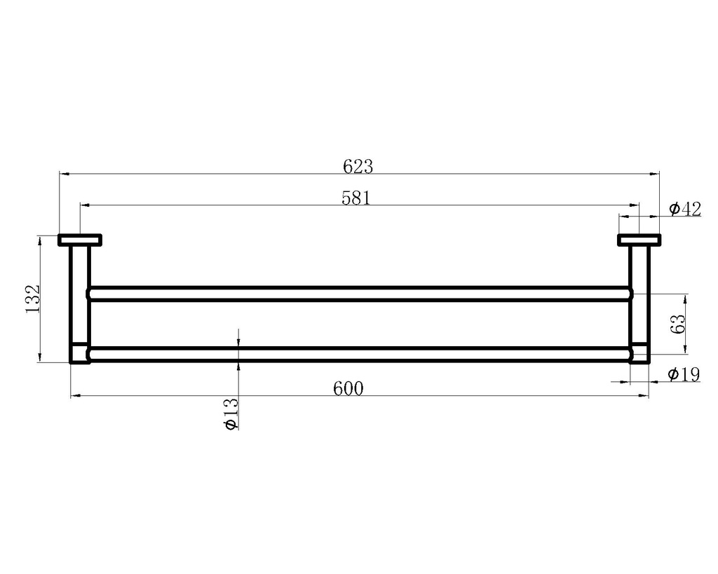 EMPOLO 93908MB	doulbe towel bar	matt balck