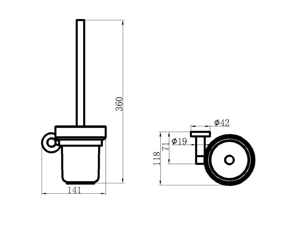 EMPOLO 93910MB	toilet brush holder	matt balck