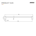 97101GM 60cm single towel bar	gun metal