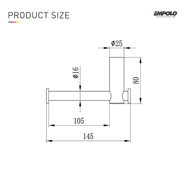 EMPOLO 97103GM 	paper holder	gun metal