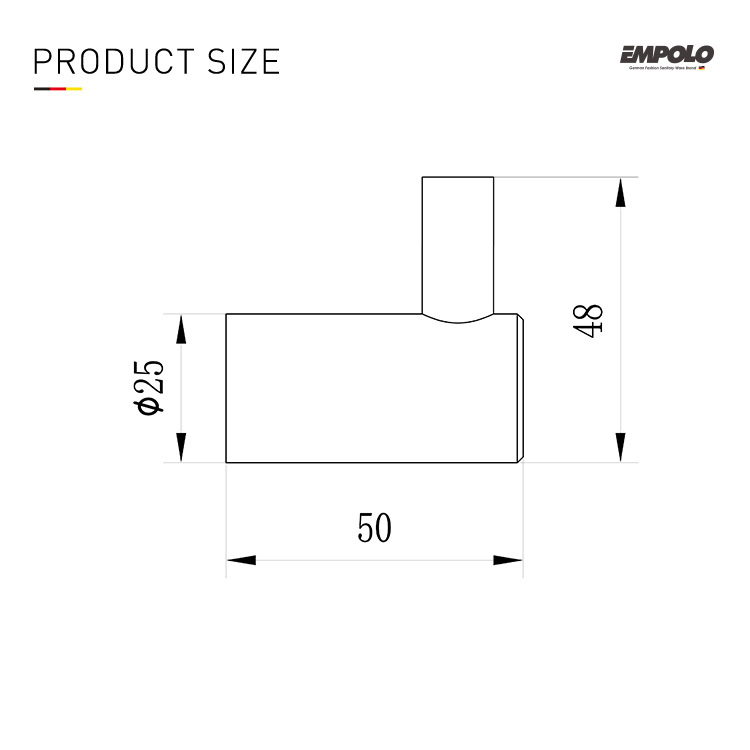 EMPOLO 97104GM	 robe hook	gun metal