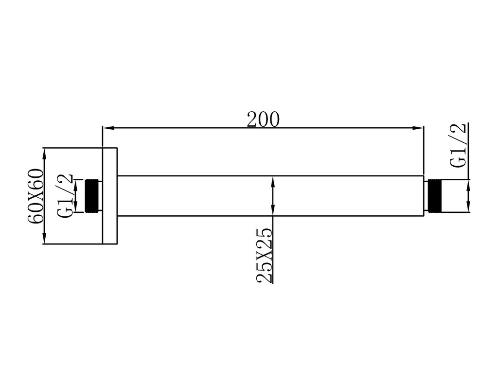 EMPOLO SA010-20	"Shower arm 25*25*200MM"