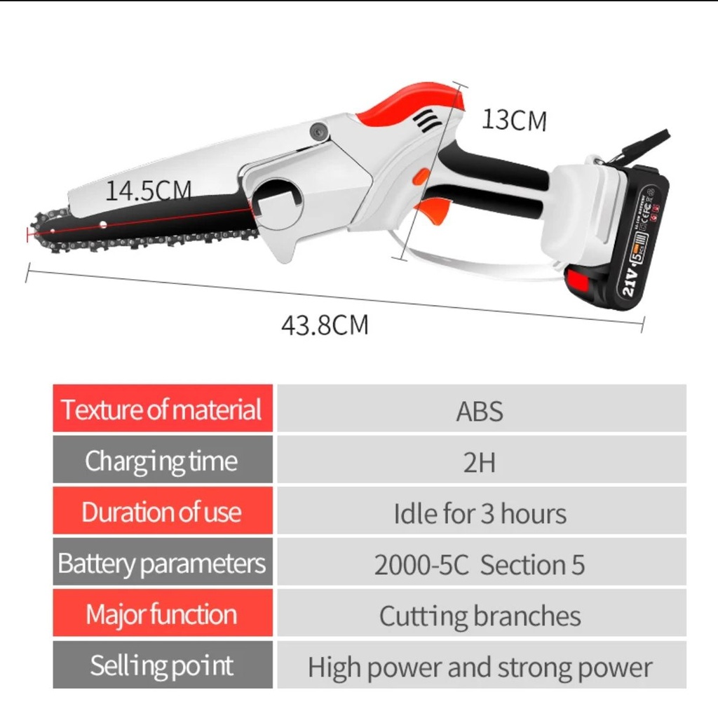 6" portable chainsaw cordless