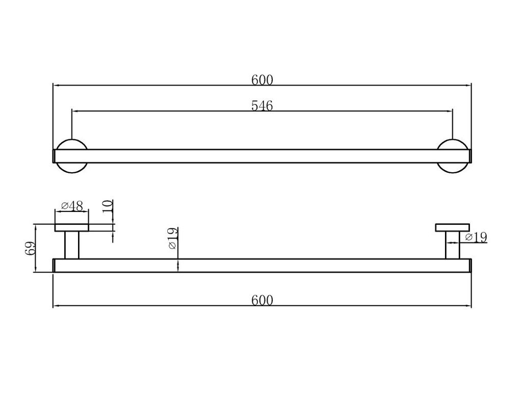 93601	towel bar	chrome	brass