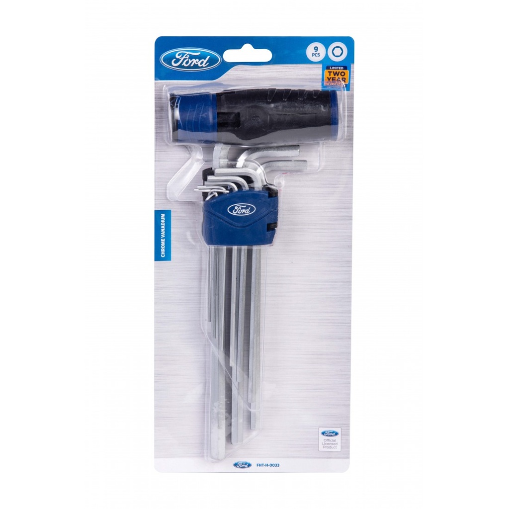 FHT-H-0033 EXTRA LONG ARM T-HANDLE HEX KEY 9PC SET