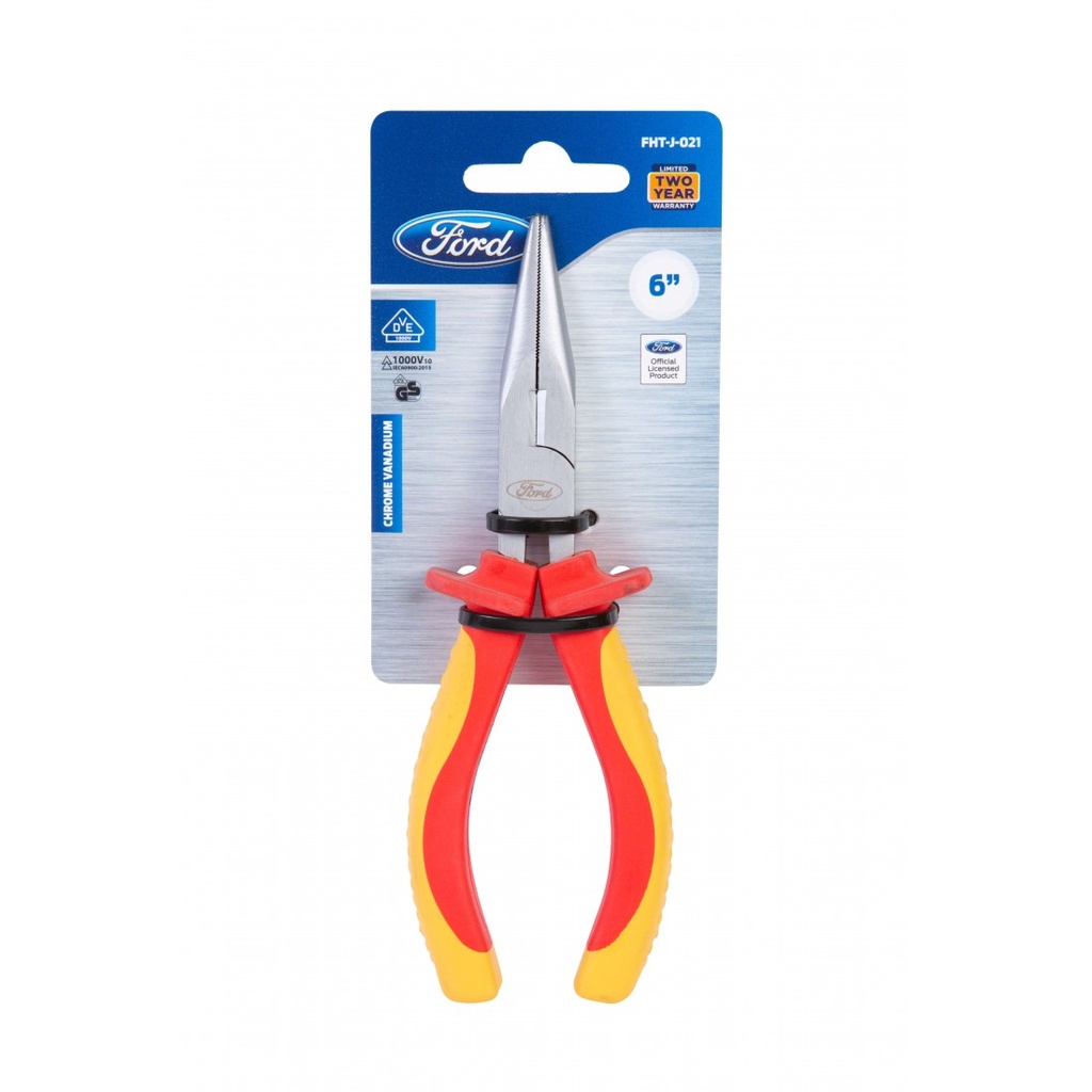 FHT-J-021 VDE LONG NOSE PLIER 6"