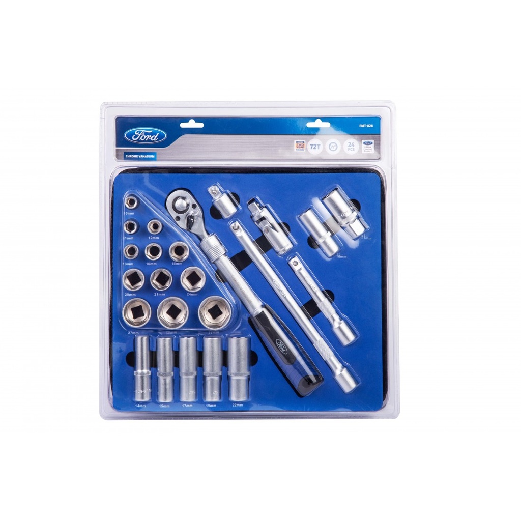FMT-026 RATCHET AND SOCKET 24PCS SET 1/2 DRIVE