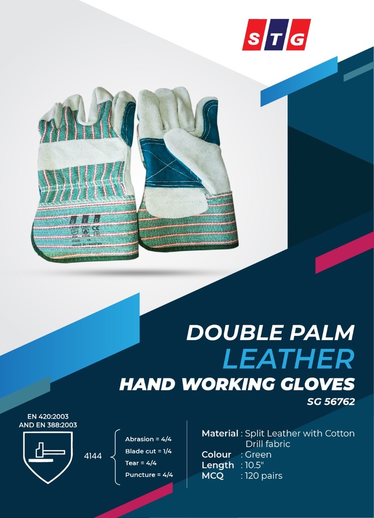 leather GLOVES green D-PALM STG SG56762 