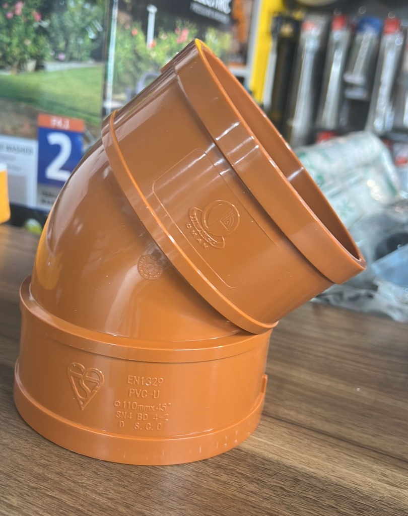 UD BS ELBOW 45 GOLDEN BROWN 4"
