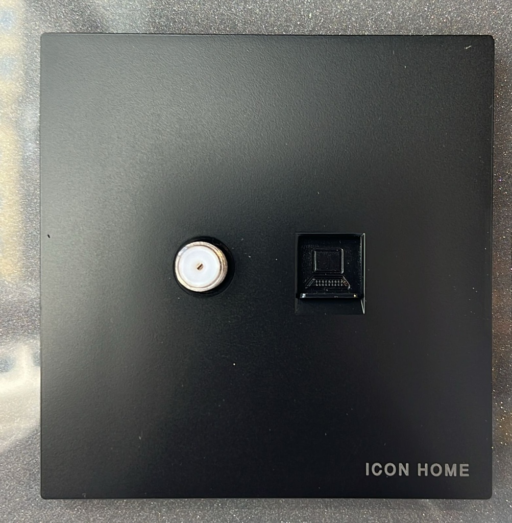 KS60-029 BLACK SATELLITE AND COMPUTER SOCKET