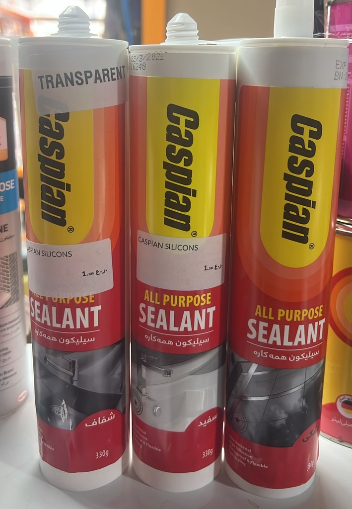 CASPIAN ALL PURPOSE SEALANT BLACK WHITE TRANSPARENT