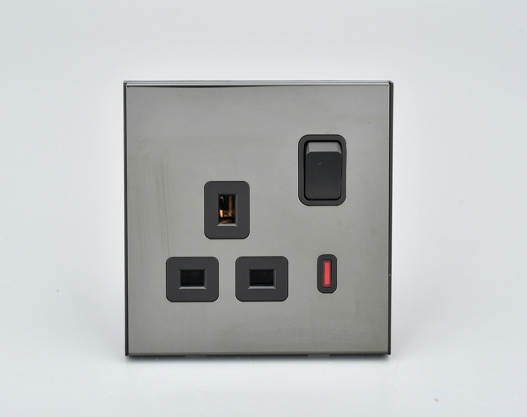 KS15-017 Silver ICON HOME 13A SOCKET