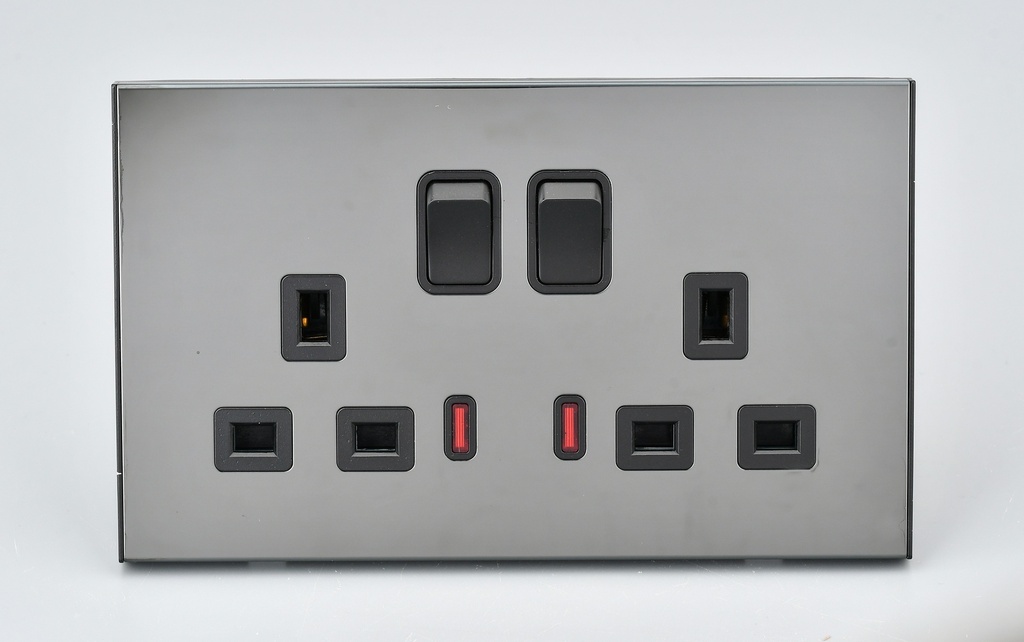 KS15-048 SILVER ICON HOME DOUBLE 13A SOCKET