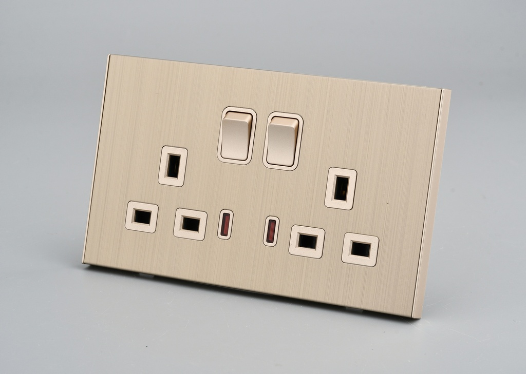 KS15-048 GOLD ICON HOME DOUBLE 13A SOCKET