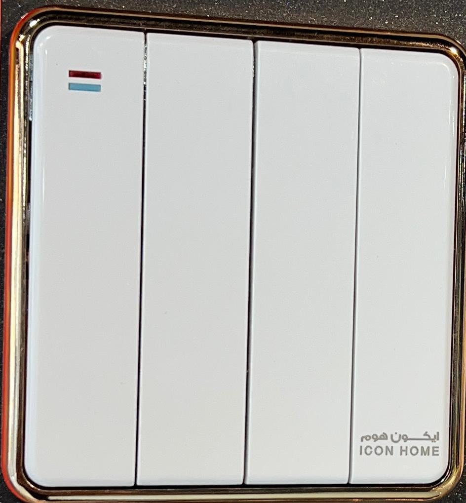 KS10-008 Golden Circle  ICON HOME 4GANG 2WAY SWITCH