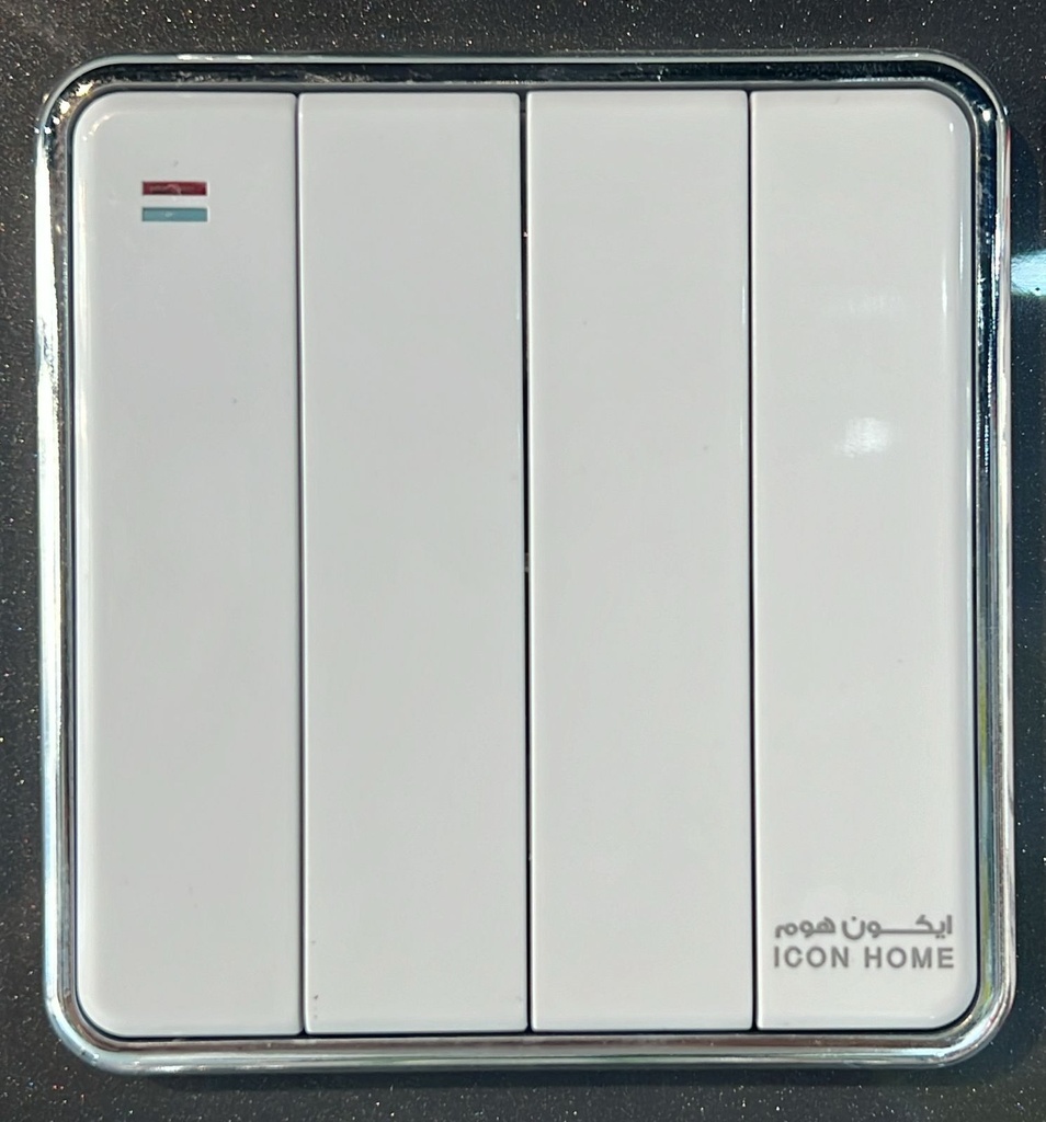 silver Circle KS10-008 ICON HOME 4 gang 2-way plate switch 