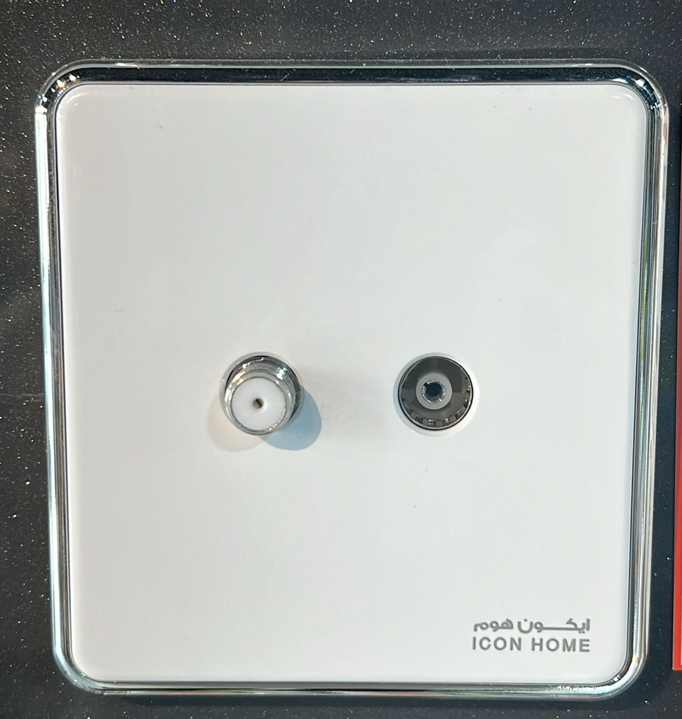 Circle silver  KS10-027 ICON HOME Satellite and TV socket 