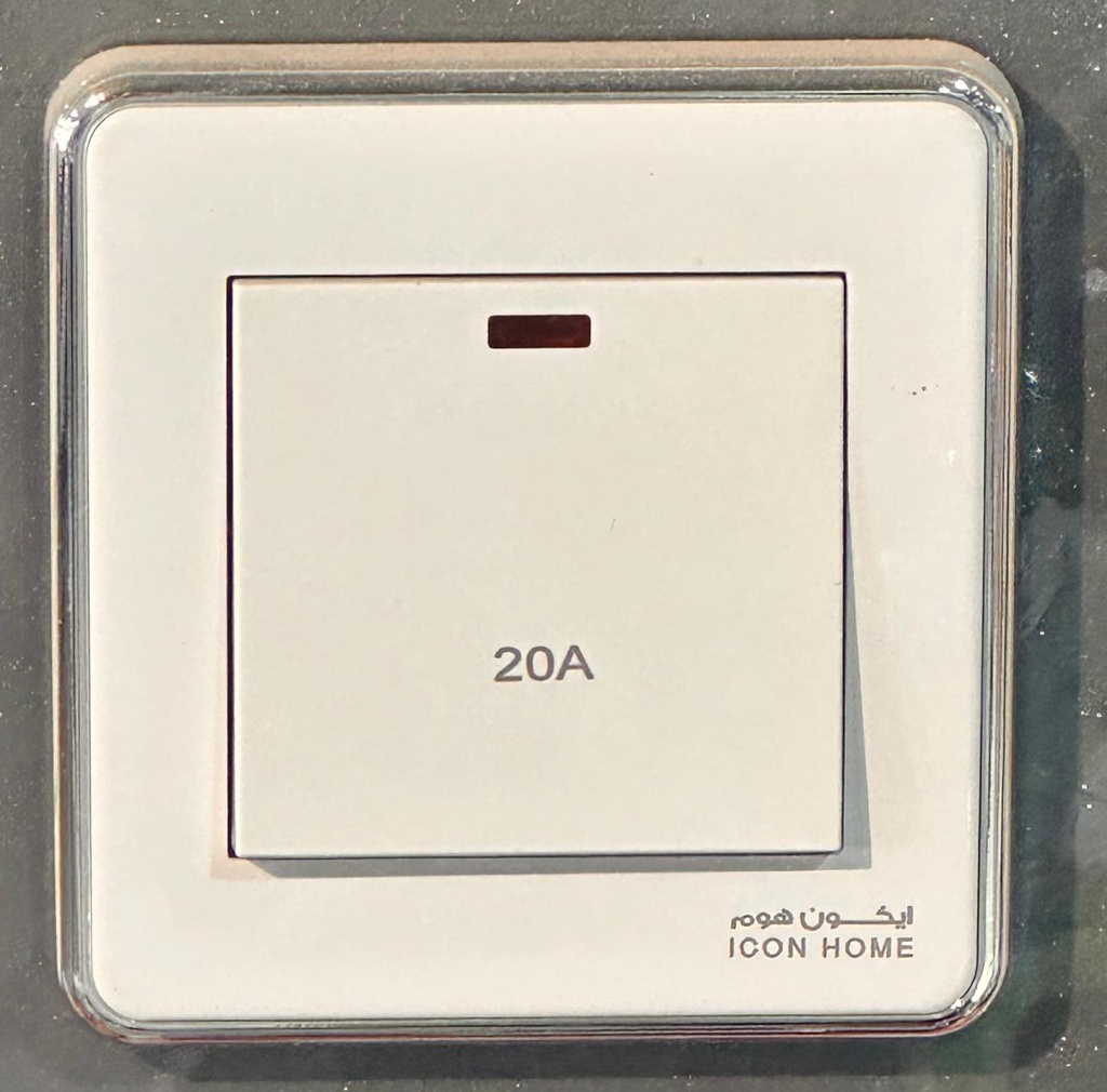 KS10-030 silver Circle ICON HOME  20A Switch with Neon  