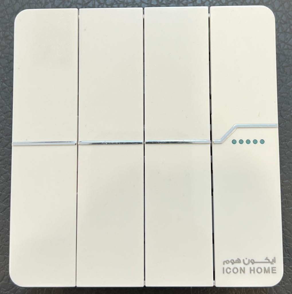 KCP1-008 ICON HOME 4GANG 2WAY PLATE SWITCH  