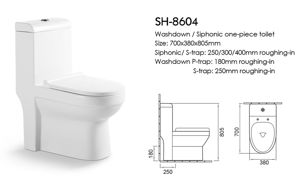 ICON HOME SH-8604  S TRAP TOILET