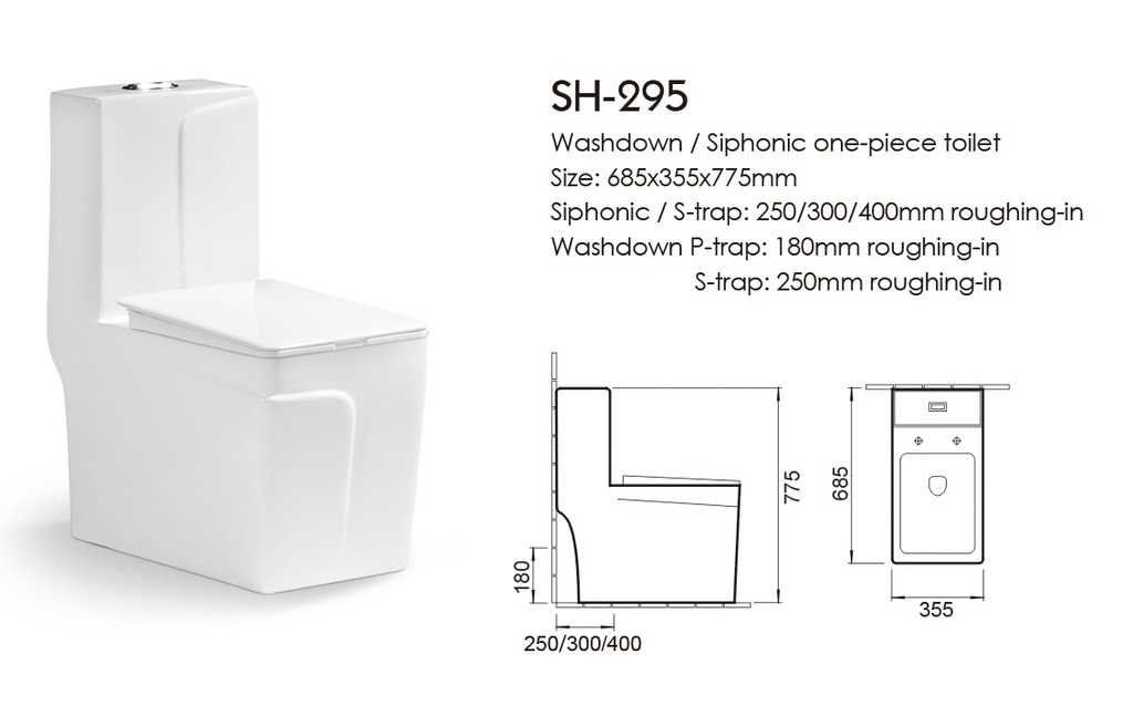 ICON HOME SH-295  S TRAP TOILET