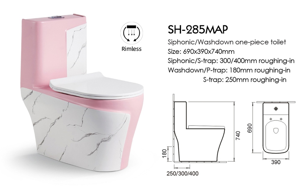 ICON HOME SH-285MAP S TRAP TOILET