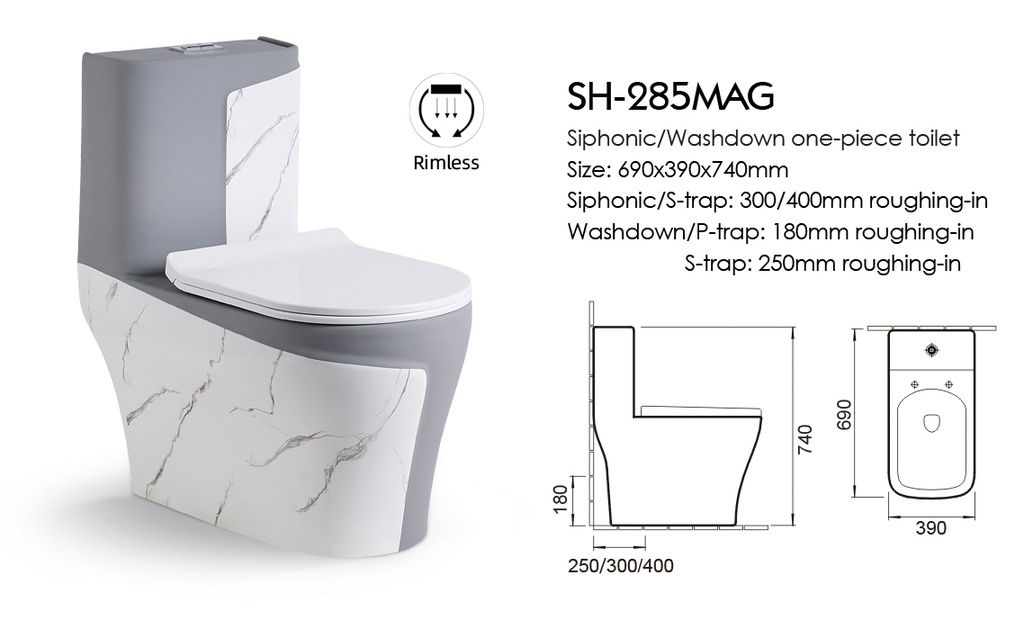 ICON HOME SH-285MAG S TRAP TOILET