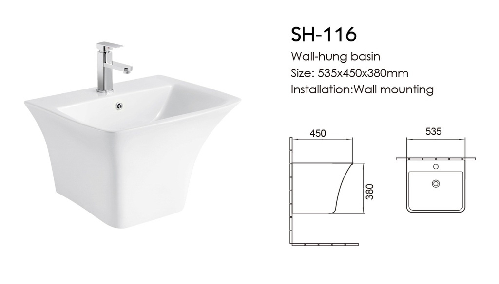 ICON HOME SH-116 WALL HANG BASIN