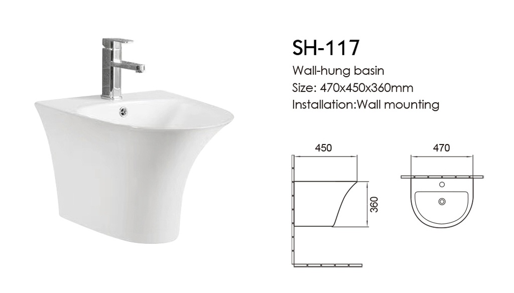 ICON HOME SH-117 WALL HANG BASIN