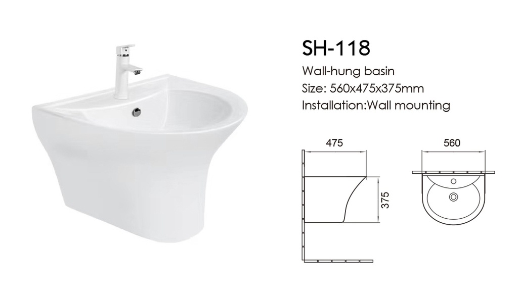 ICON HOME SH-118 WALL HANG BASIN