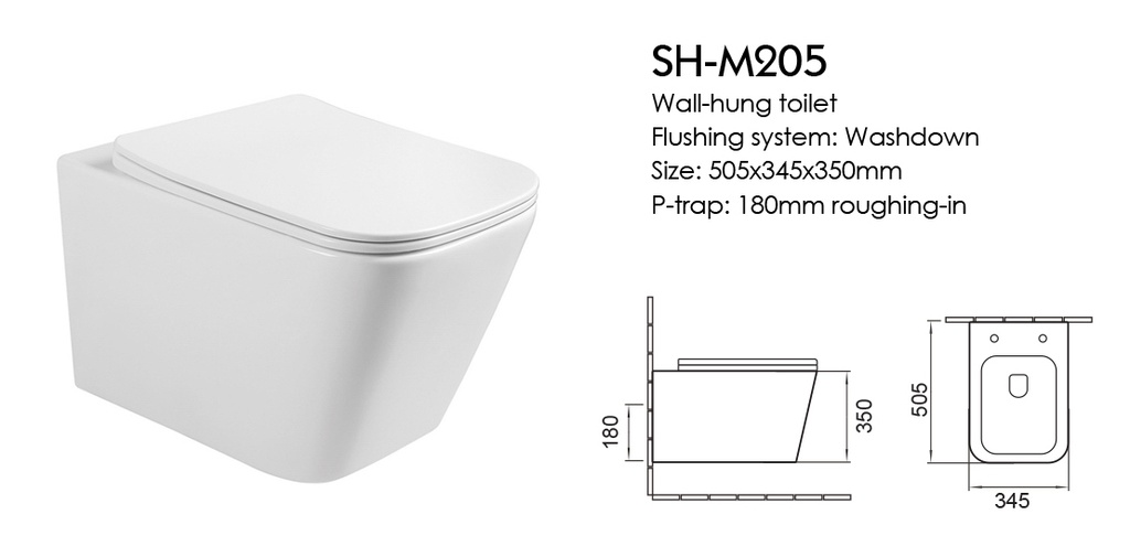 SH-M205 WALL HUNG TOILET ICON HOME 
