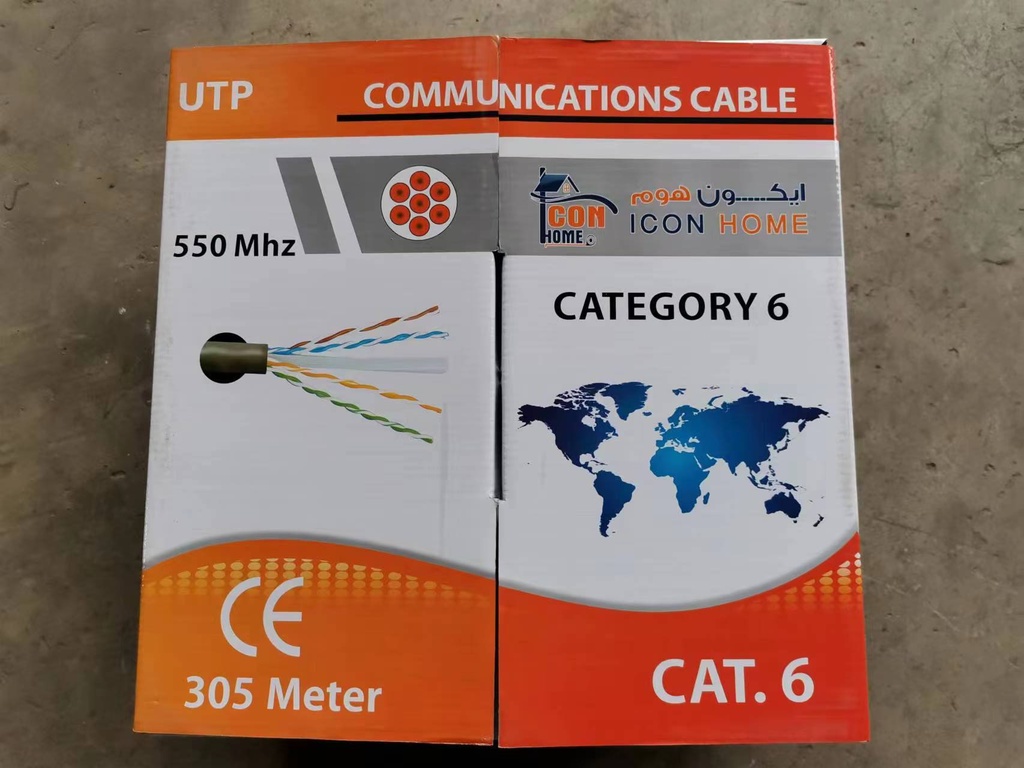 ICON HOME UTP CAT6 CABLE CCAU 60% PASS FLUKE  GREY PVC 305M