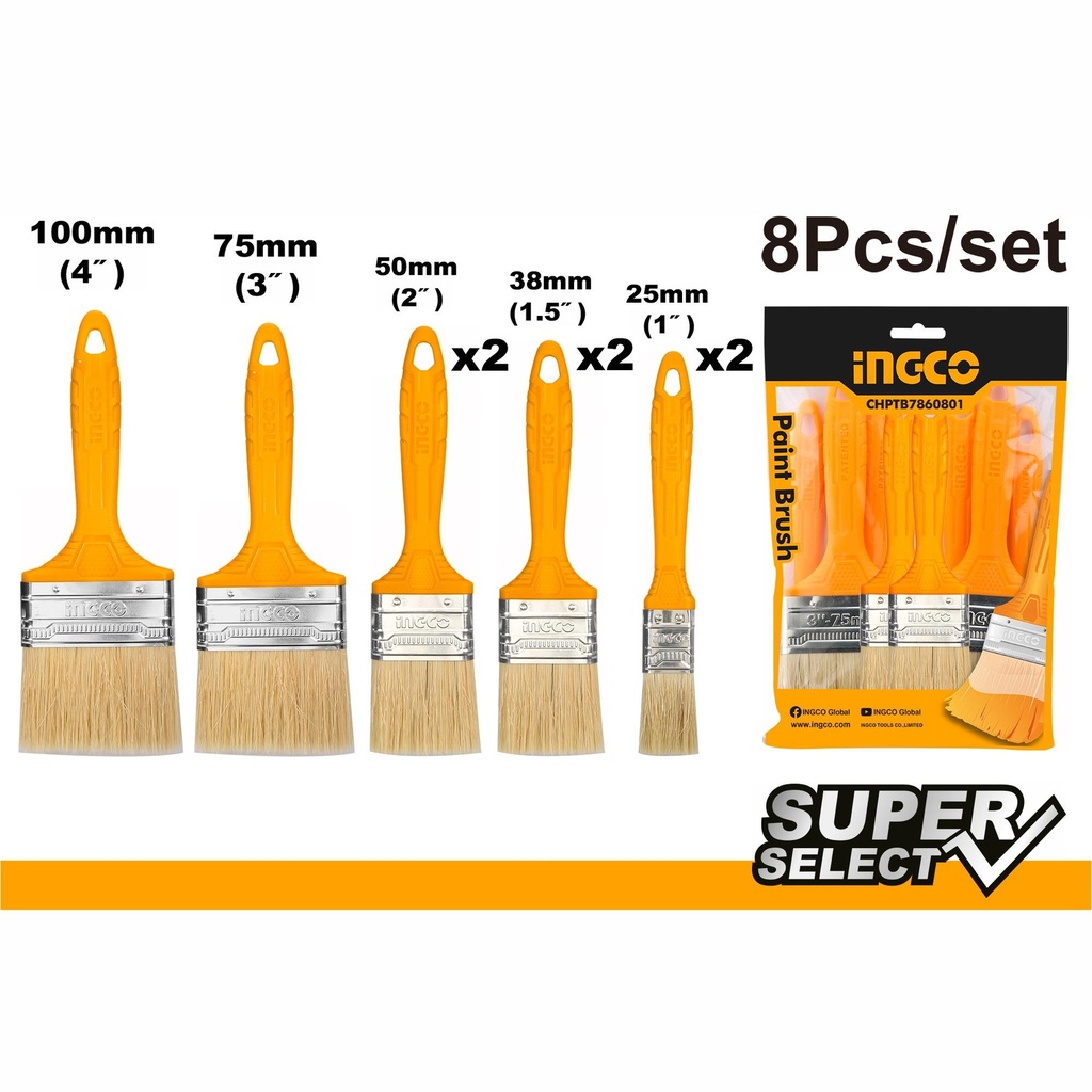 INGCO CHPTB7860801 8 Pcs paint brush set