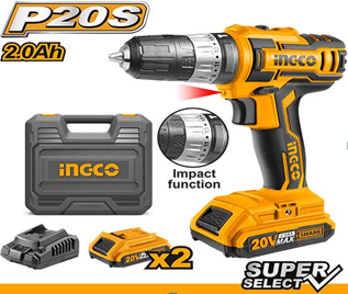 INGCO CIDLI200215 20V Lithium-ion impact drill