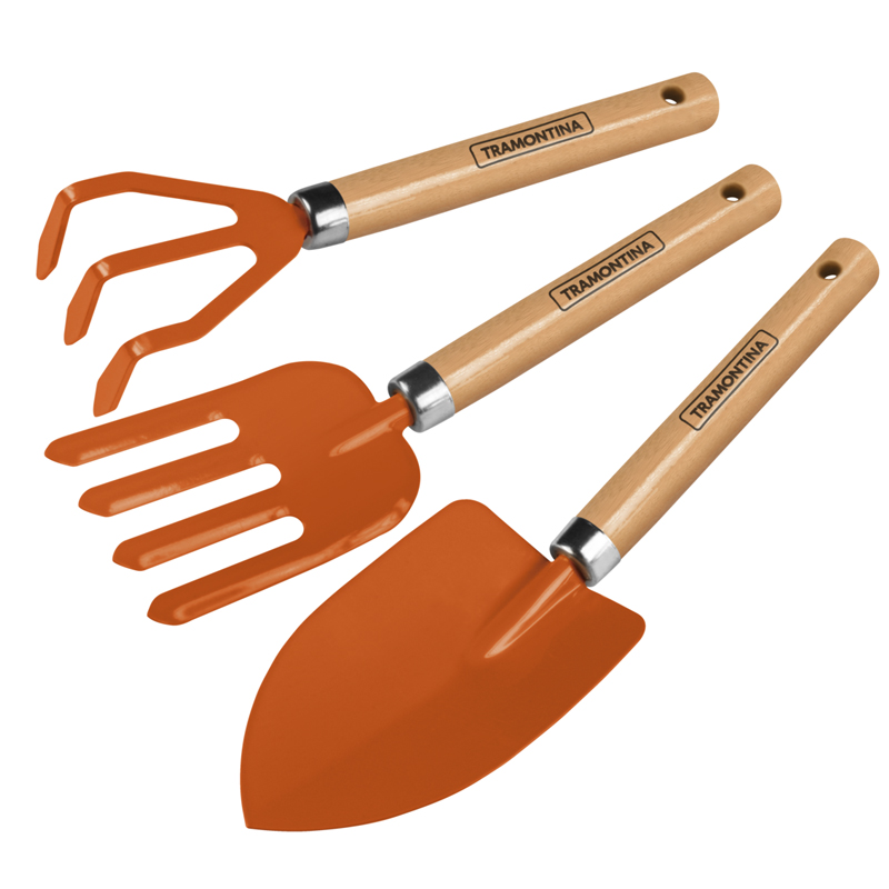 TR78100801 3 PC GARDEN TOOL SET, WOOD HANDLES