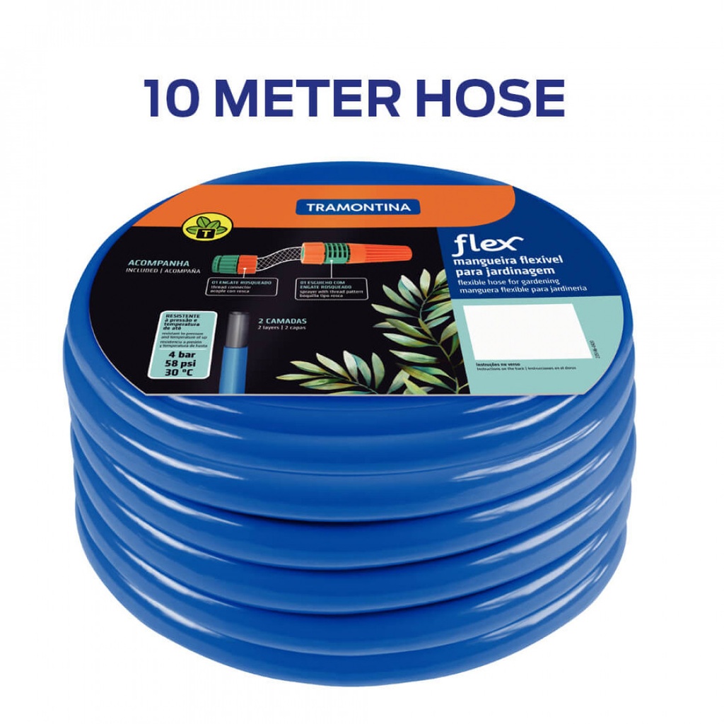 TR79162-102 FLEX GARDEN HOSE, 10 M, COUPLINGS