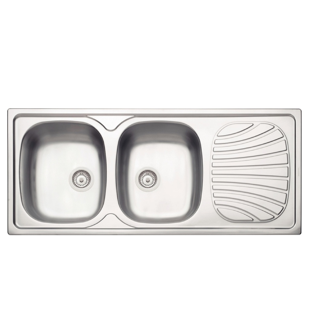 TR93880603 SSTEEL SINK 116X50 2B NO HOLE PERF