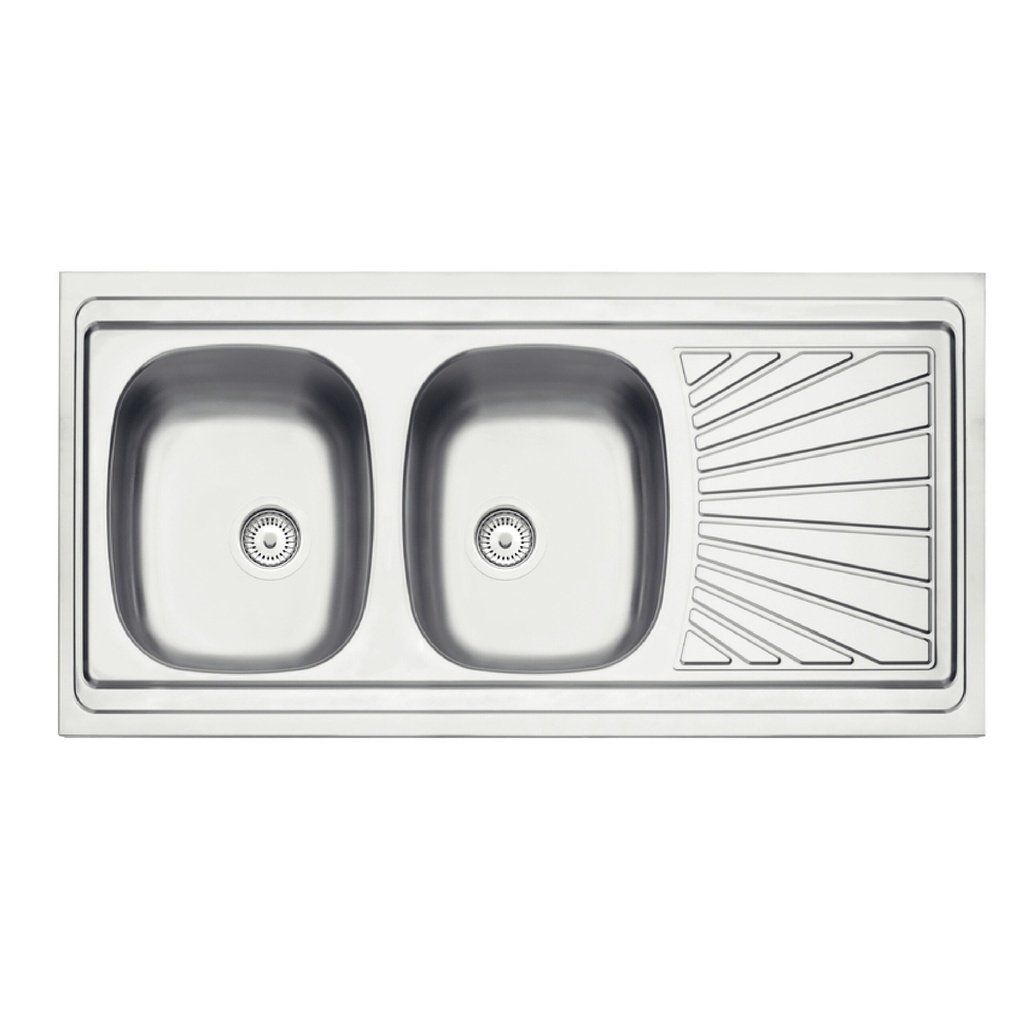 TR93151602 SSTEEL SINK 120X60 2RB PERF