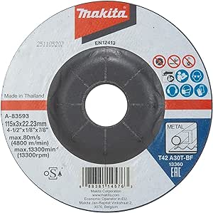 A-83593 MAKITA Metal Cutting Disc 115 X 3 X 22.23