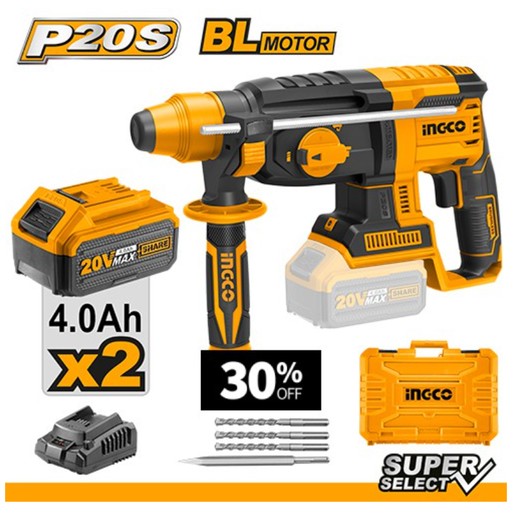  INGCO CRHLI202287 20V LITHIUM-ION BRUSHLESS ROTARY