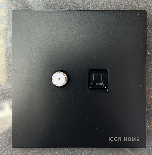 KS60-029 BLACK SATELLITE AND COMPUTER SOCKET