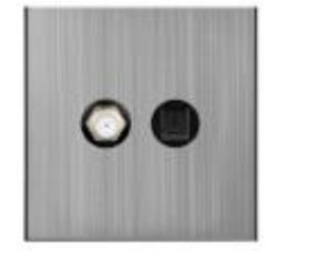 KS15-026 SILVER ICON HOME SATELITE AND TEL SOCKET
