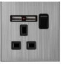 KS15-042 SILVER ICON HOME 13A SOCKET WITH 2 USB PORT
